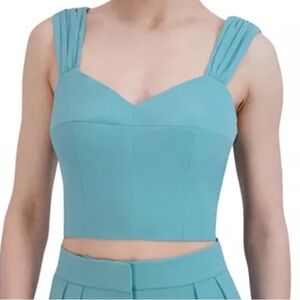 BCBGMaxAzria Teal Sleeveless Crop Top